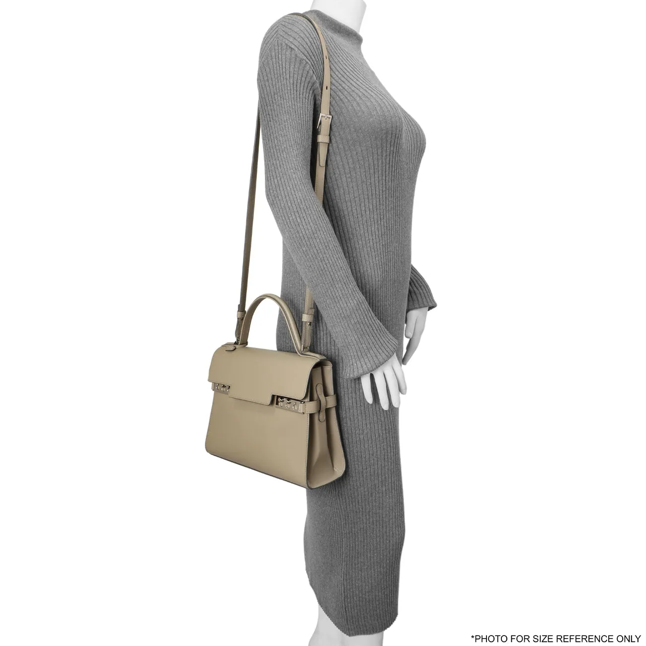 Delvaux Taupe Calfskin Tempete MM