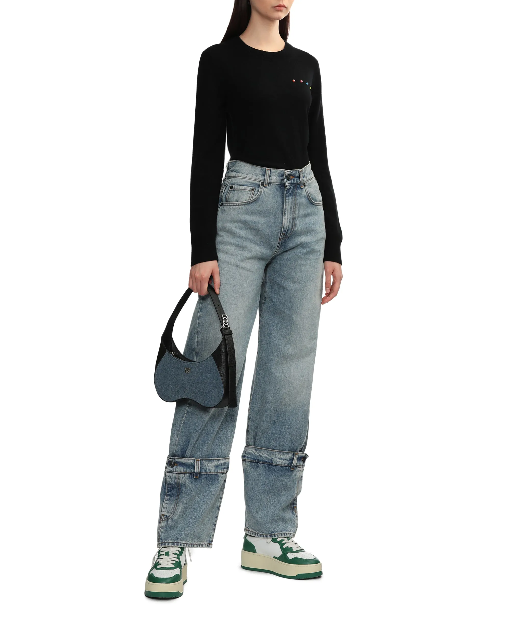 Denim shoulder bag