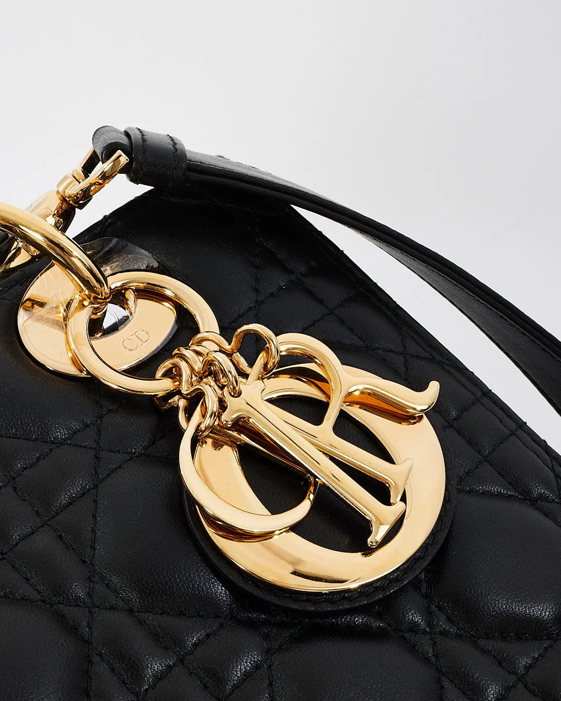 Dior Black Cannage Leather Medium Lady Dior Bag