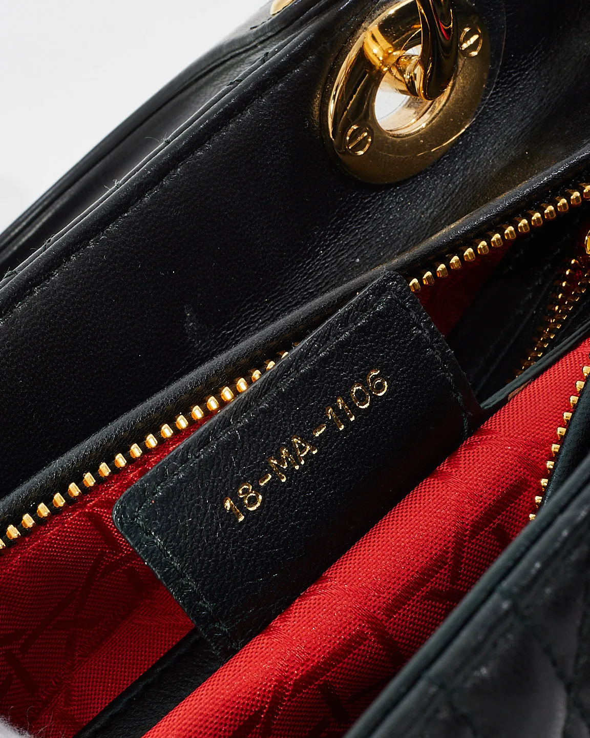Dior Black Cannage Leather Medium Lady Dior Bag