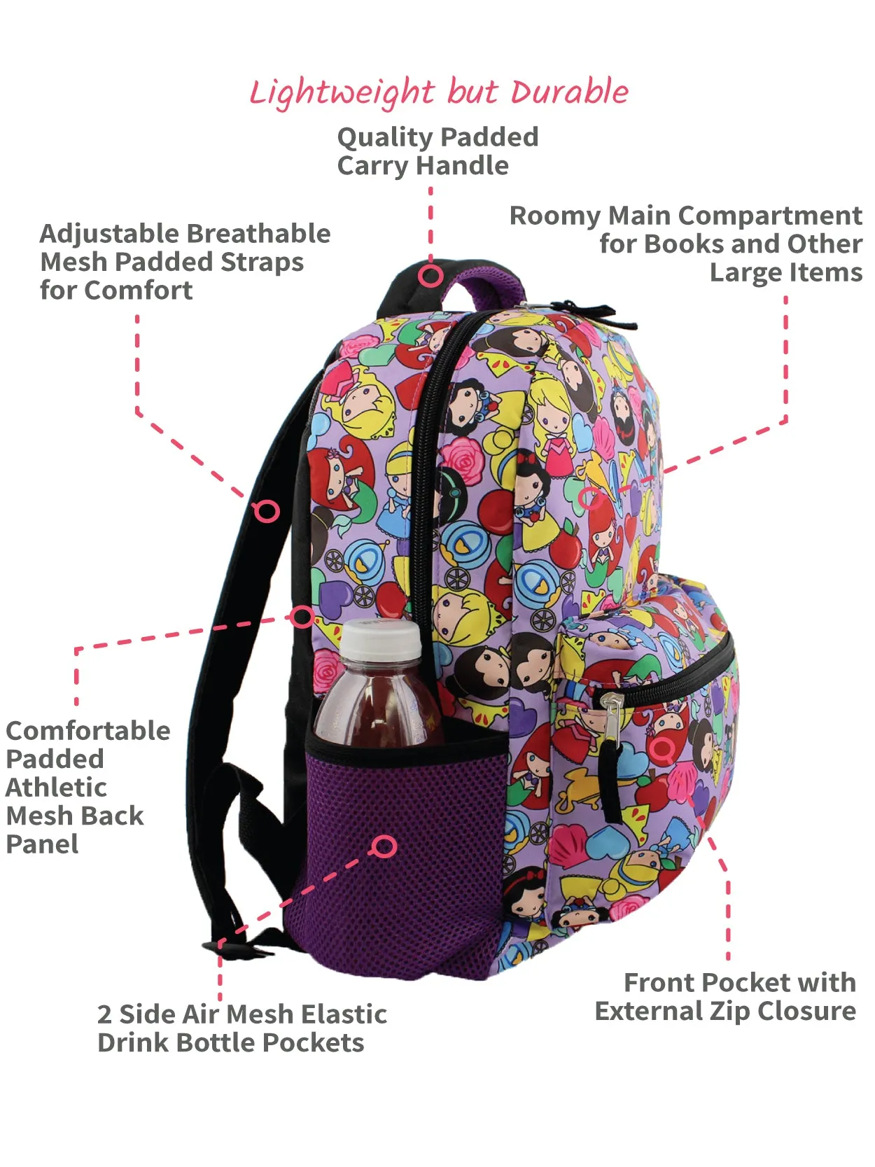 Disney Princess Emoji 16" School Backpack