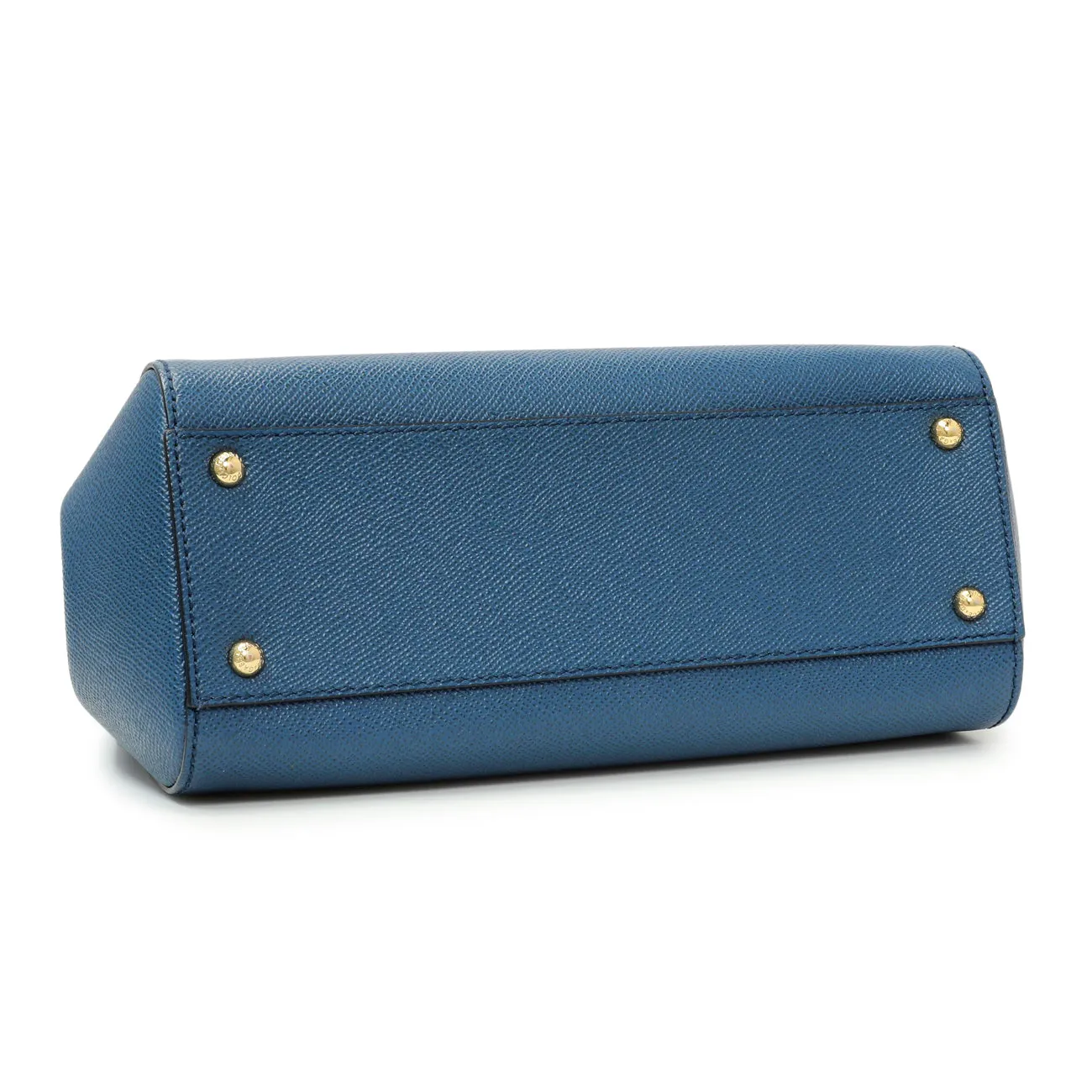 Dolce & Gabbana Blue Grained Calfskin Medium Miss Sicily Satchel
