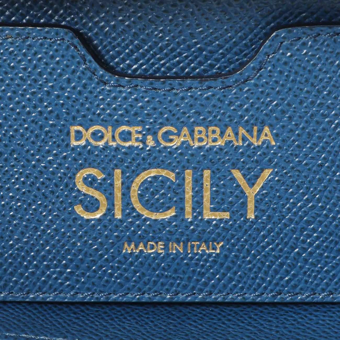 Dolce & Gabbana Blue Grained Calfskin Medium Miss Sicily Satchel