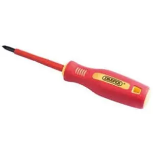 Draper Fully Insulated Soft Grip Cross Slot Screwdriver, No.1 X 80Mm Dr-46528