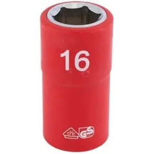 Draper Fully Insulated Vde Socket, 1/2" Sq. Dr., 16Mm Dr-31843