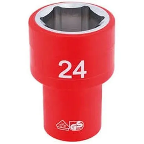 Draper Fully Insulated Vde Socket, 1/2" Sq. Dr., 24Mm Dr-31954
