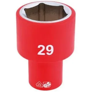 Draper Fully Insulated Vde Socket, 1/2" Sq. Dr., 29Mm Dr-31988