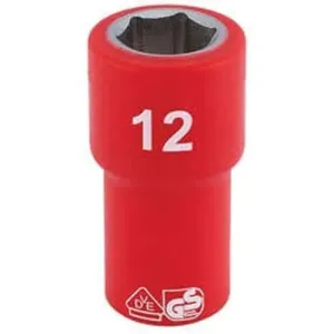 Draper Fully Insulated Vde Socket, 1/4" Sq. Dr., 12Mm Dr-31490