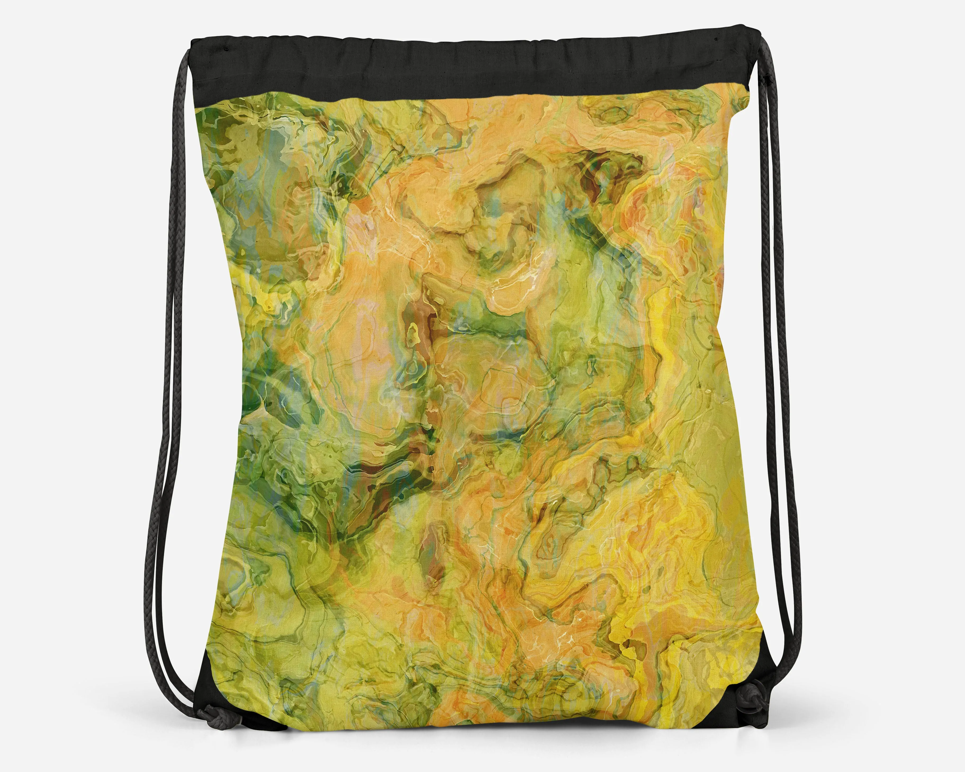 Drawstring Sling Bag, Peach Grove
