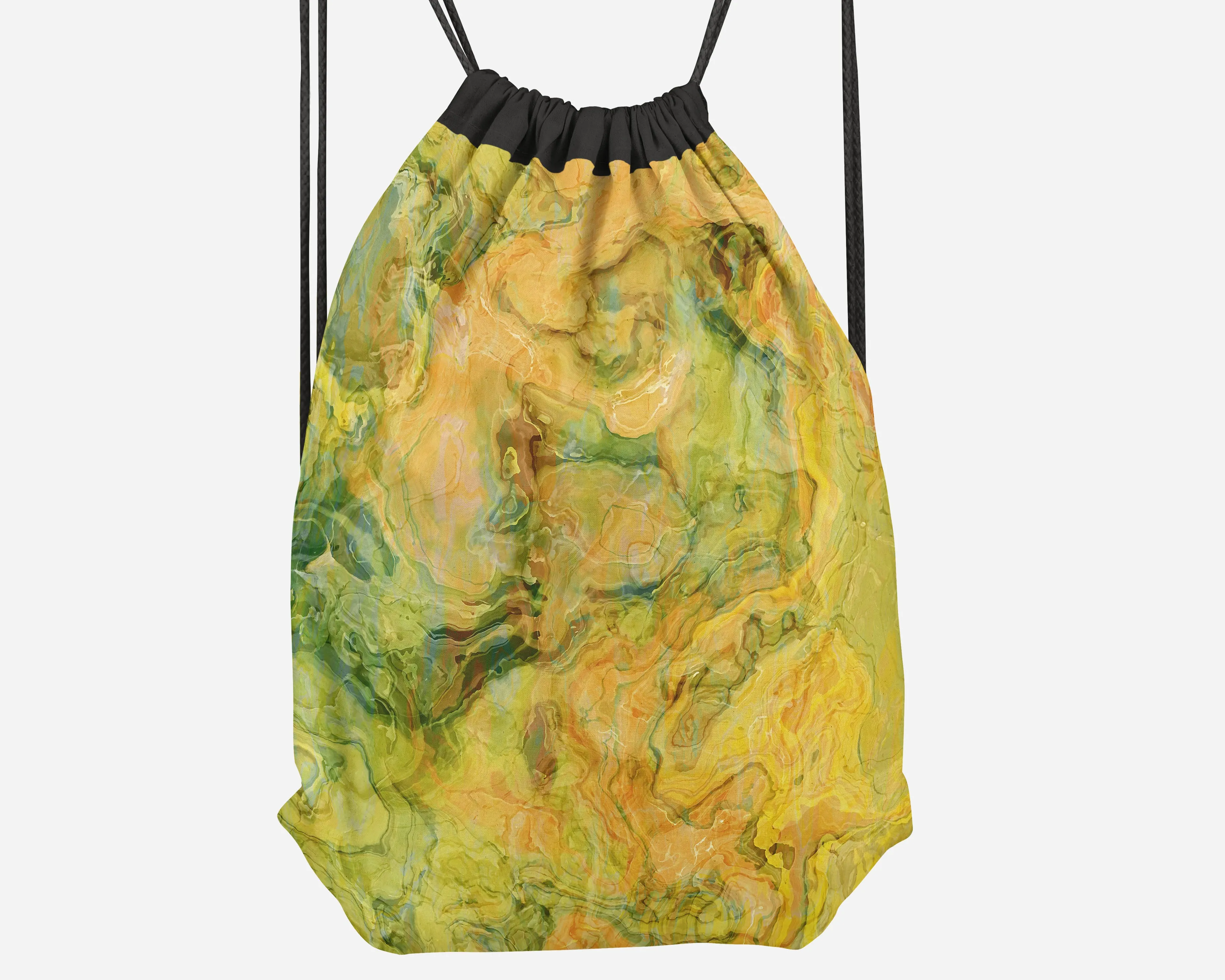 Drawstring Sling Bag, Peach Grove