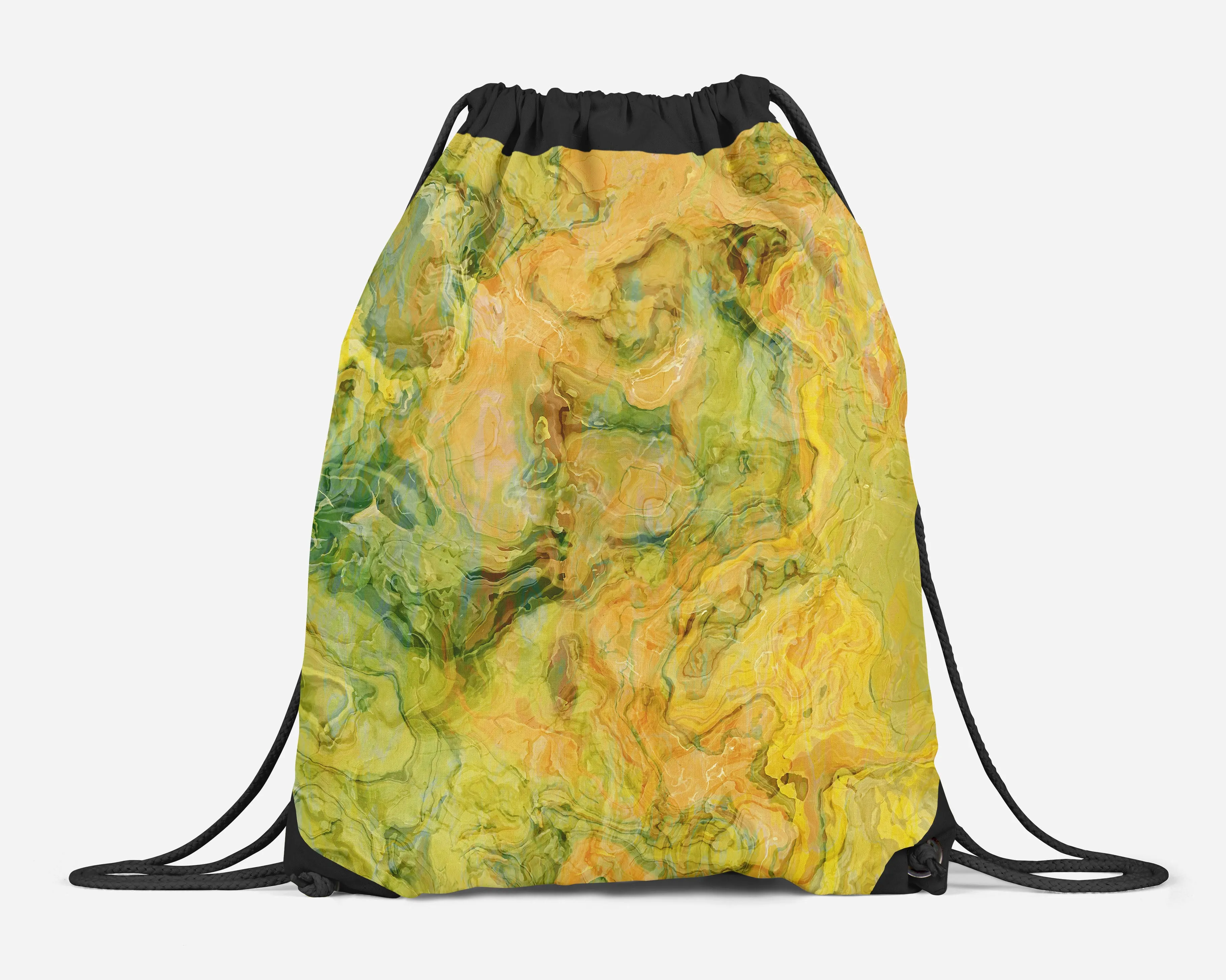 Drawstring Sling Bag, Peach Grove