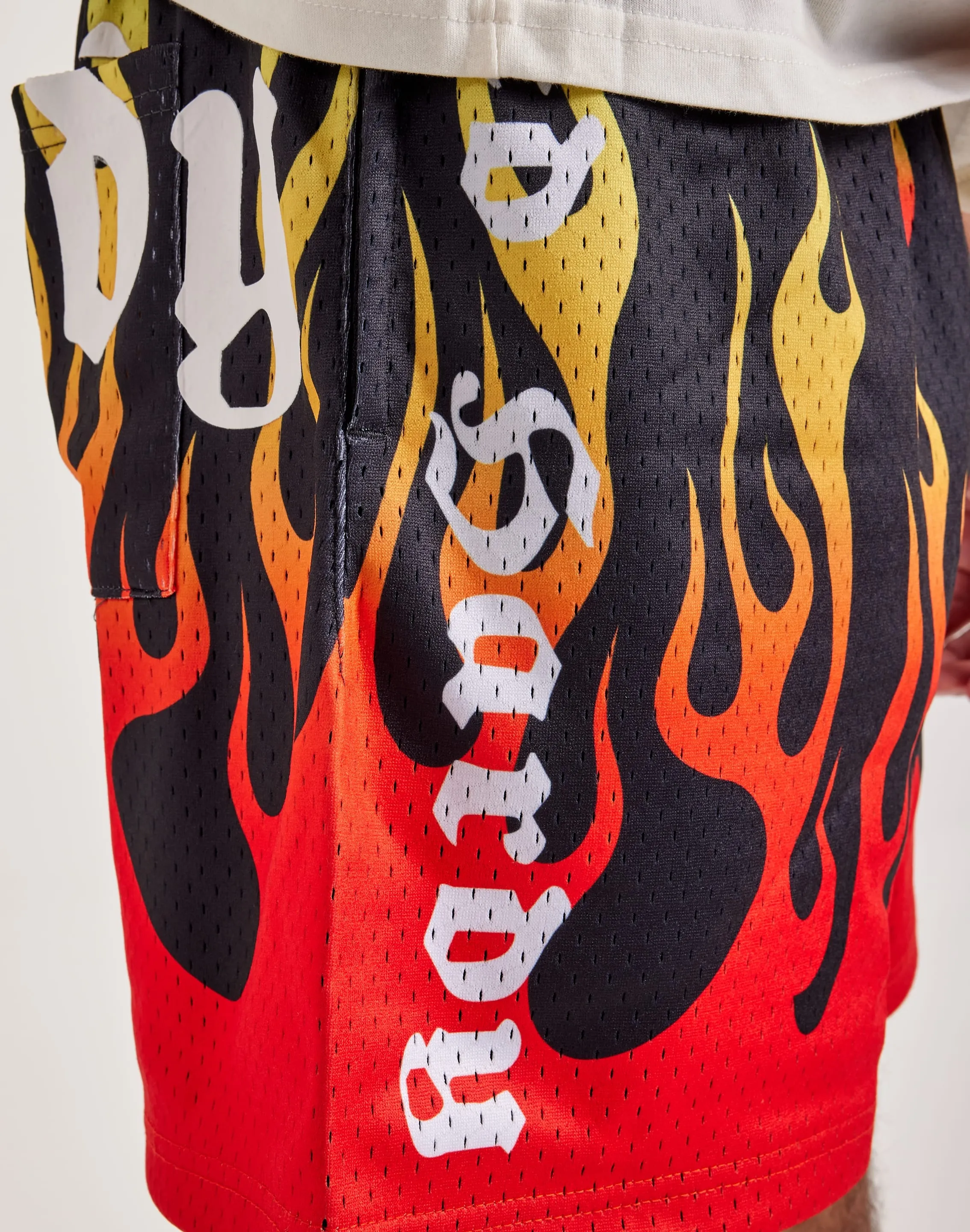 Ed Hardy Fire Skull Mesh Shorts