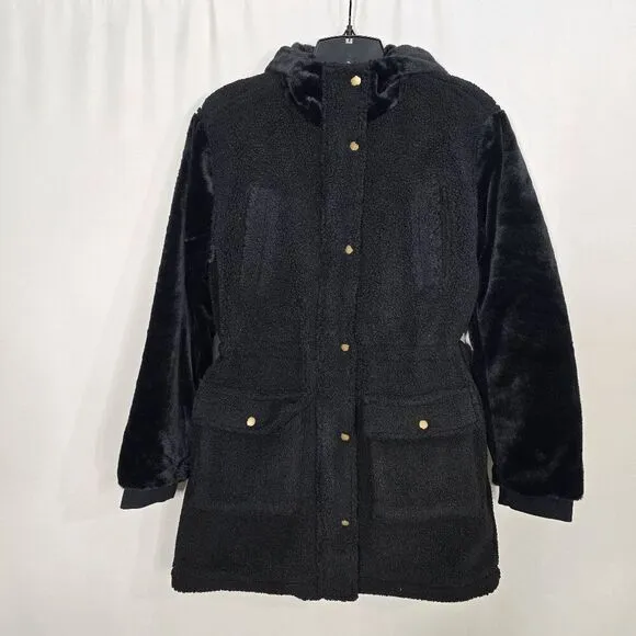 Eden Society Black Sharp Holly Contrast Hood Cargo Jacket Medium