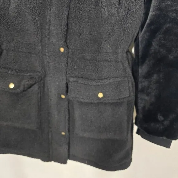 Eden Society Black Sharp Holly Contrast Hood Cargo Jacket Medium