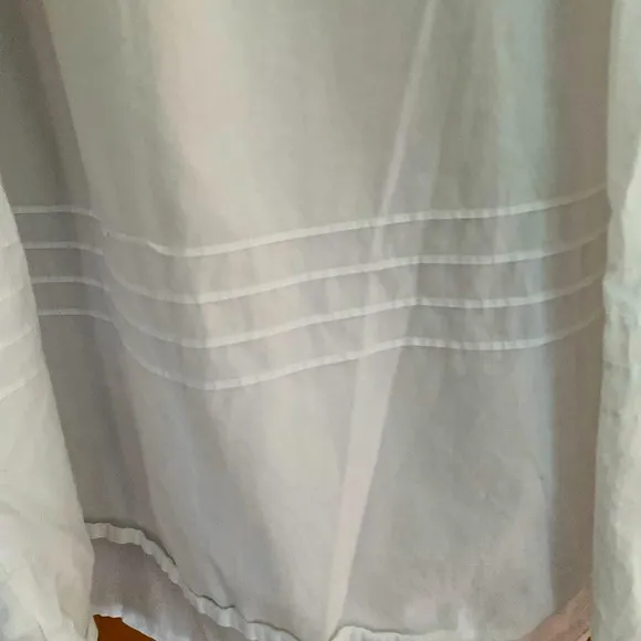 EILEEN WEST  100% COTTON NIGHTGOWN RIBBON AND CROCHET DETAIL WHITE SMALL