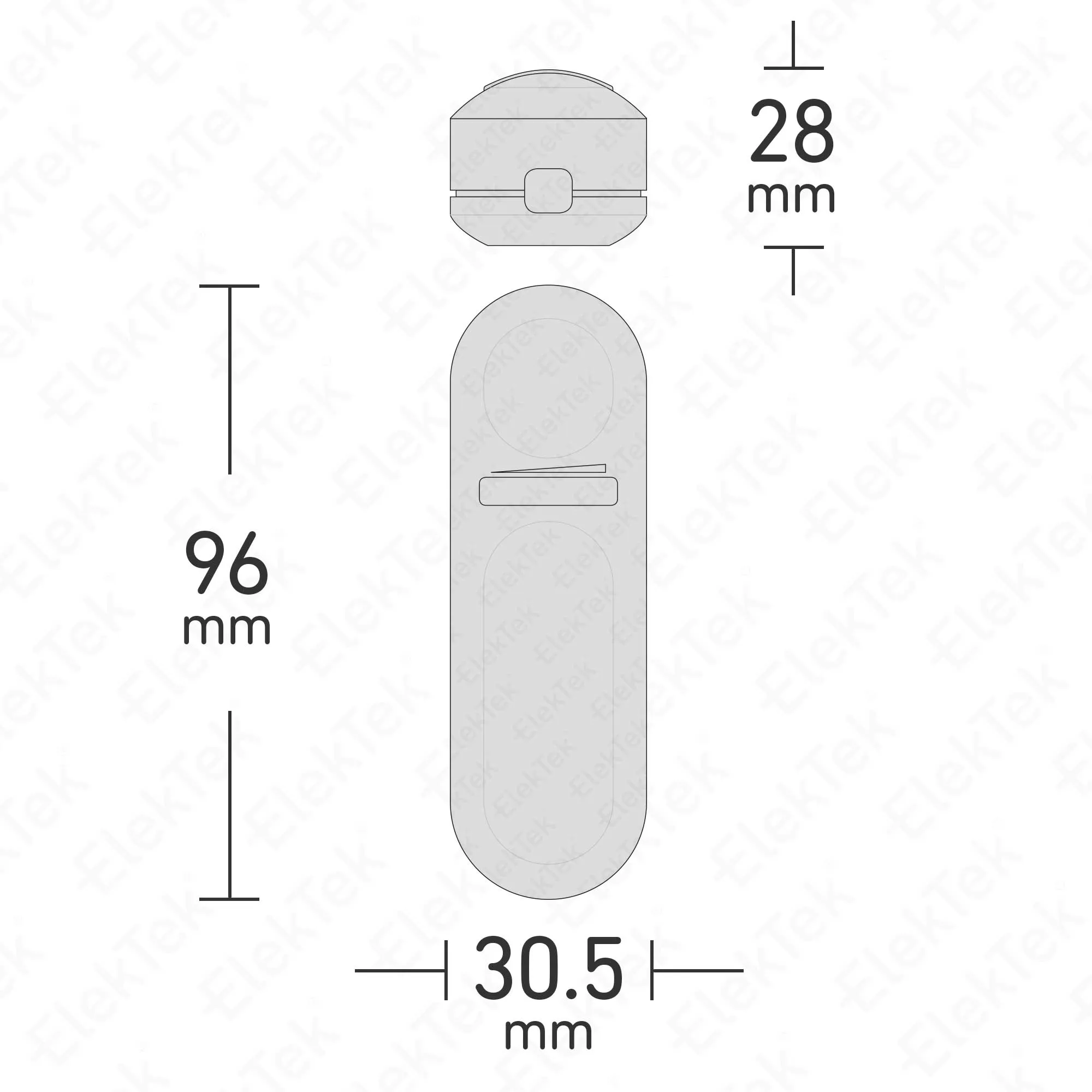 ElekTek LED Compatible Universal In Line Push Button Dimmer Switch 240v AC 2 Core Suitable For LED CFL & Incandescent Bulbs White