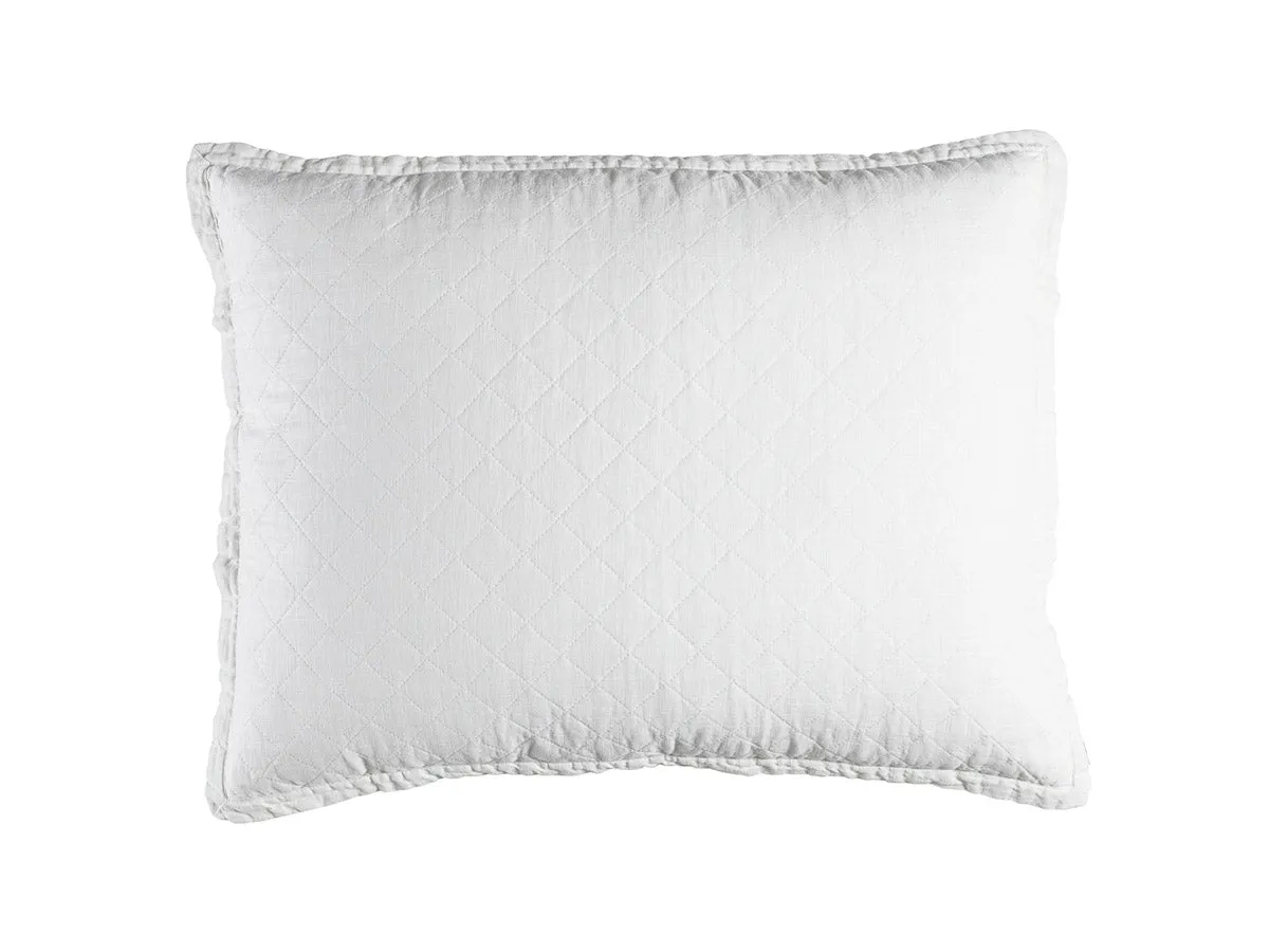 Emily Standard Pillow / White Linen 20X26