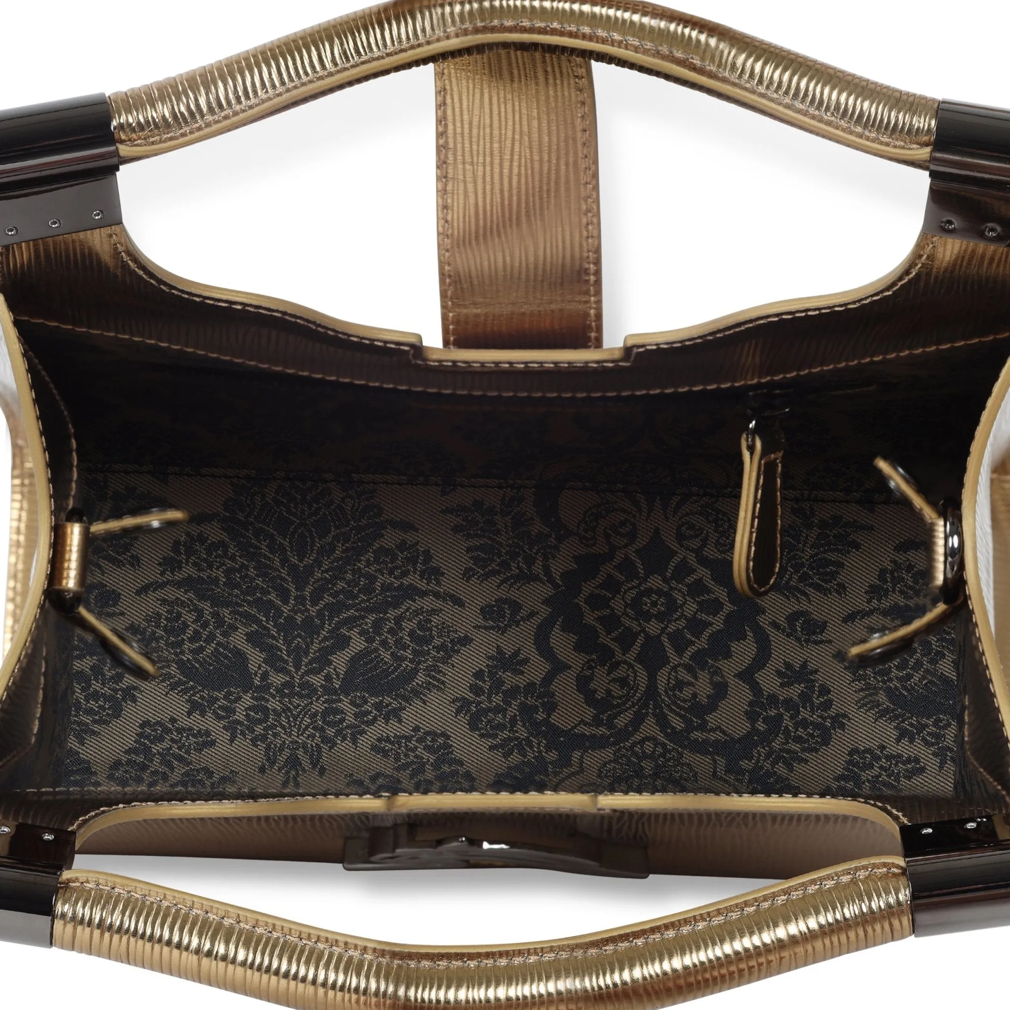 Empire Cheetah Mini Hobo: Designer Shoulder Bag in Metallic Gold Embossed Leather