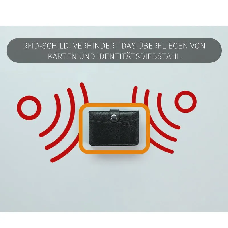 Erstaunliche vertikale Geldbörse mit einfachem Zugriff und RFID-Blockierung