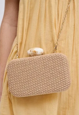 Ezra Straw Clutch with Chain Strap
