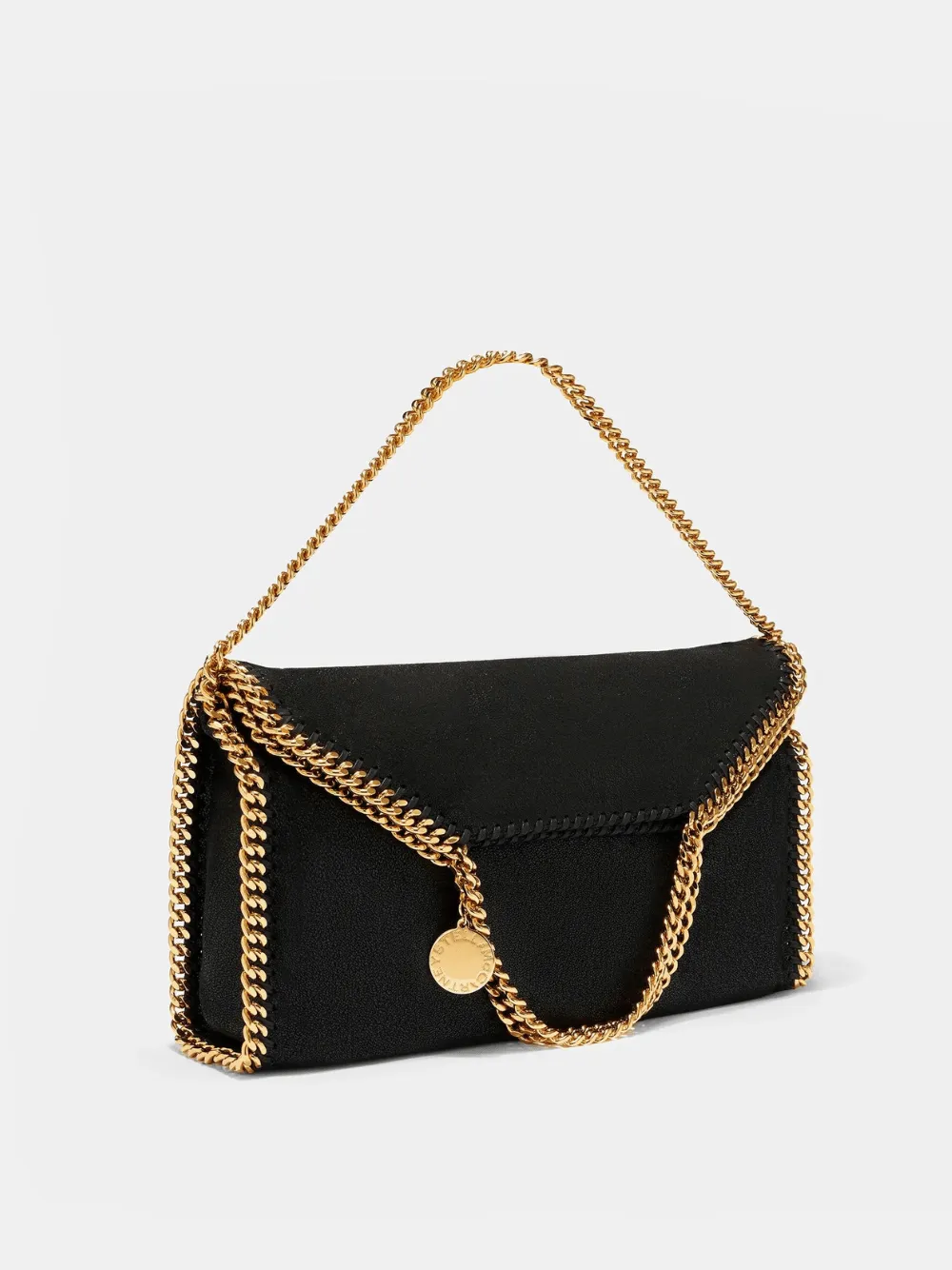 Falabella Fold-Over Black Tote Bag