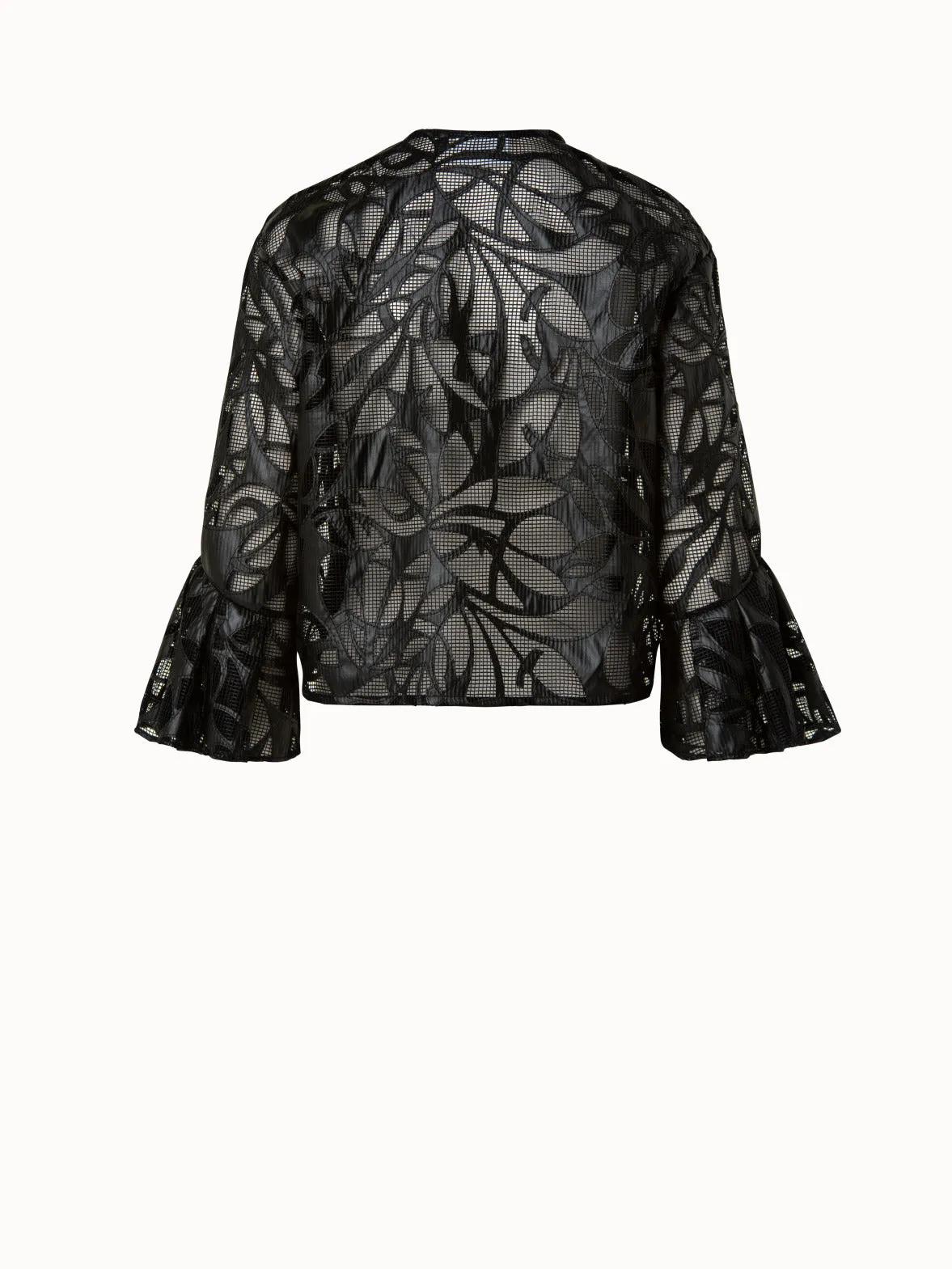 Faux Leather Techno Boxy Jacket with Cutouts