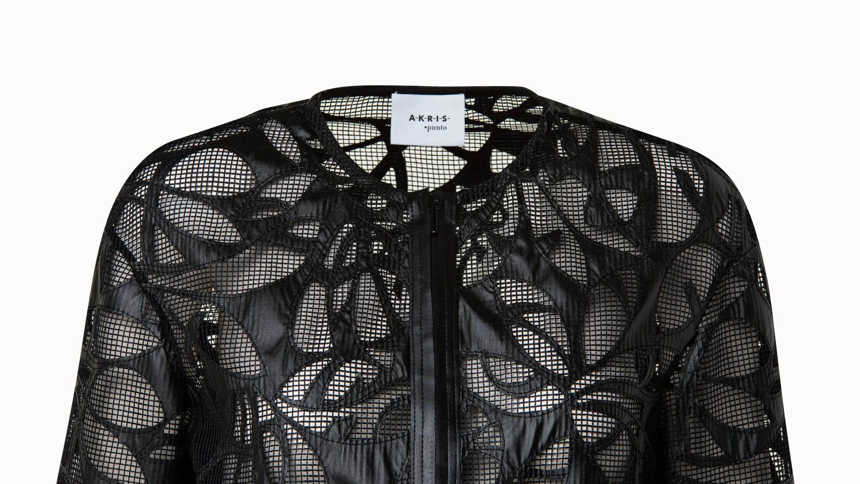 Faux Leather Techno Boxy Jacket with Cutouts