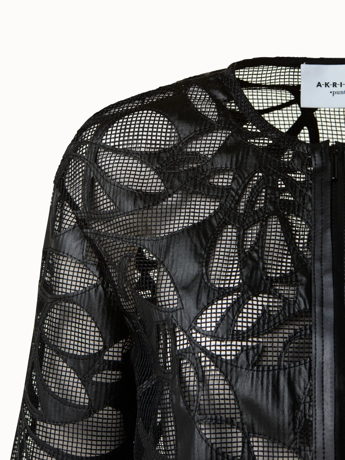 Faux Leather Techno Boxy Jacket with Cutouts
