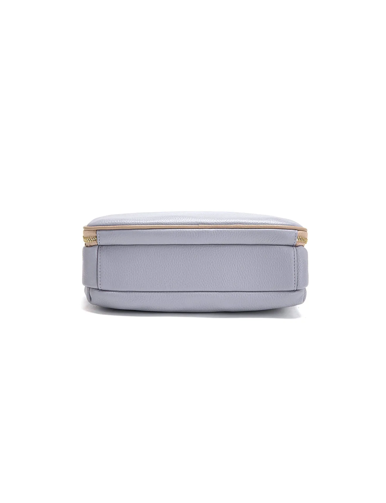 FELICITY LEATHER XBODY BAG- E1-0814A-CORNFLOWER/PUTTY- SALE