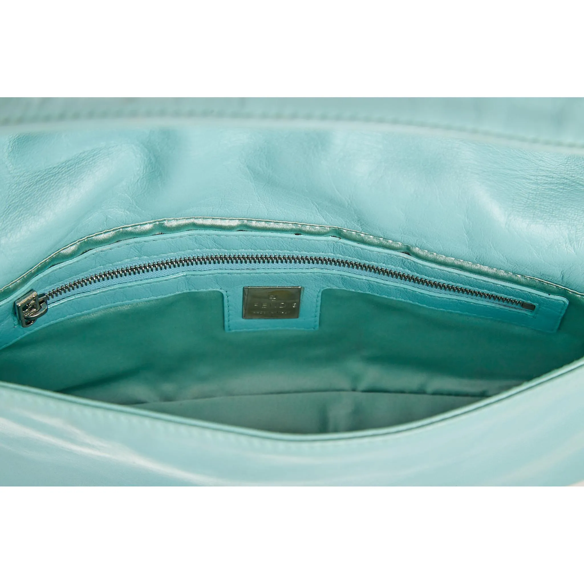 Fendi Baby Blue Leather Baguette