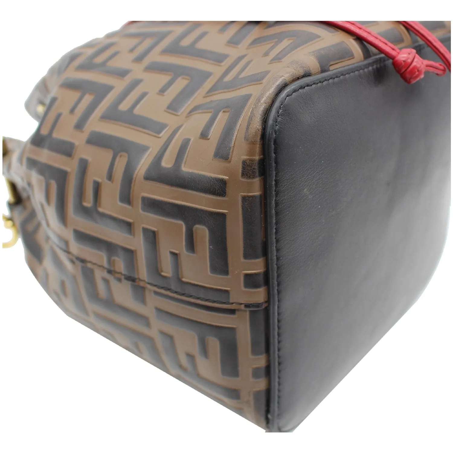 FENDI Mon Tresor Drawstring FF Canvas Bucket Bag Multicolor