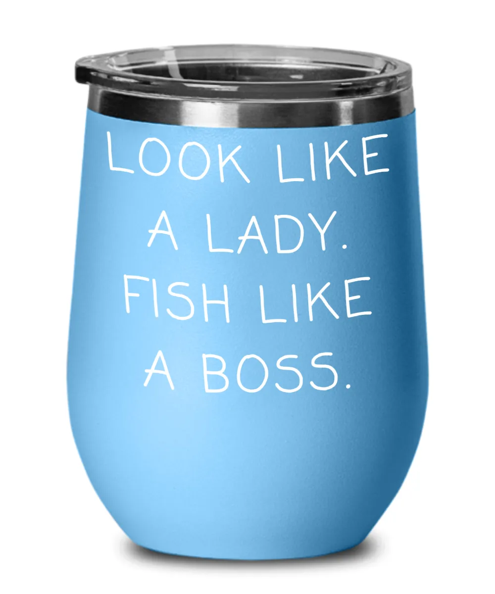Fishing Gifts for Women, Fishing Mug, Saltwater Fishing Mug, Fish Insulated Wine Tumbler