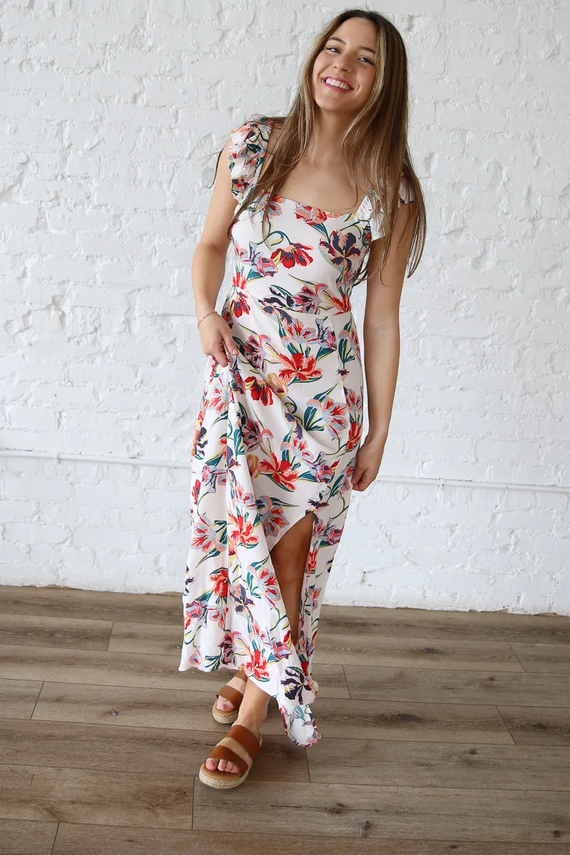 Floral Flutter Sleeve Dress