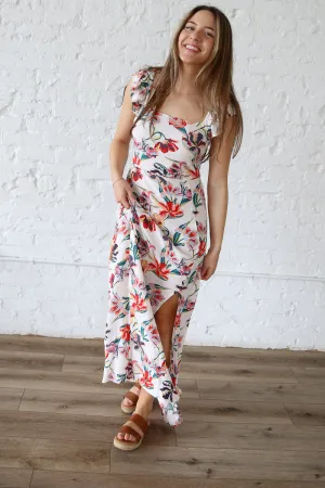 Floral Flutter Sleeve Dress