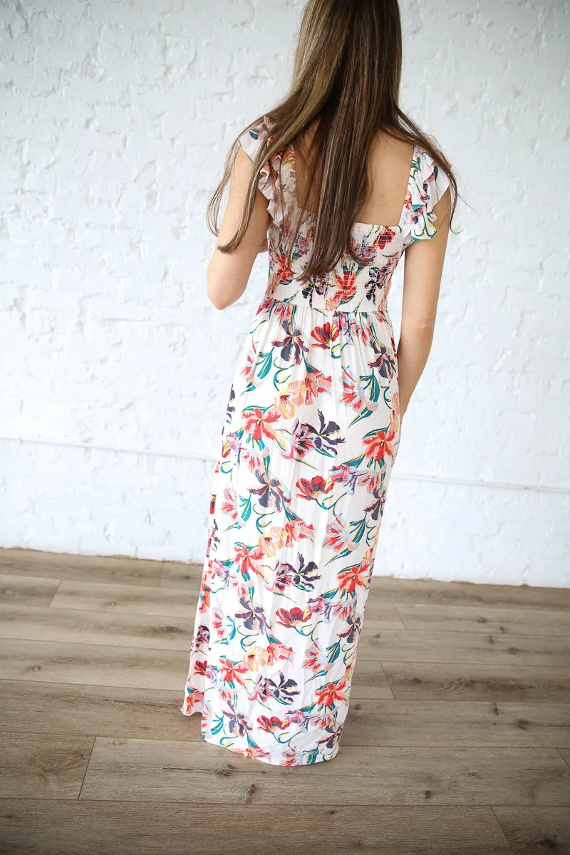 Floral Flutter Sleeve Dress