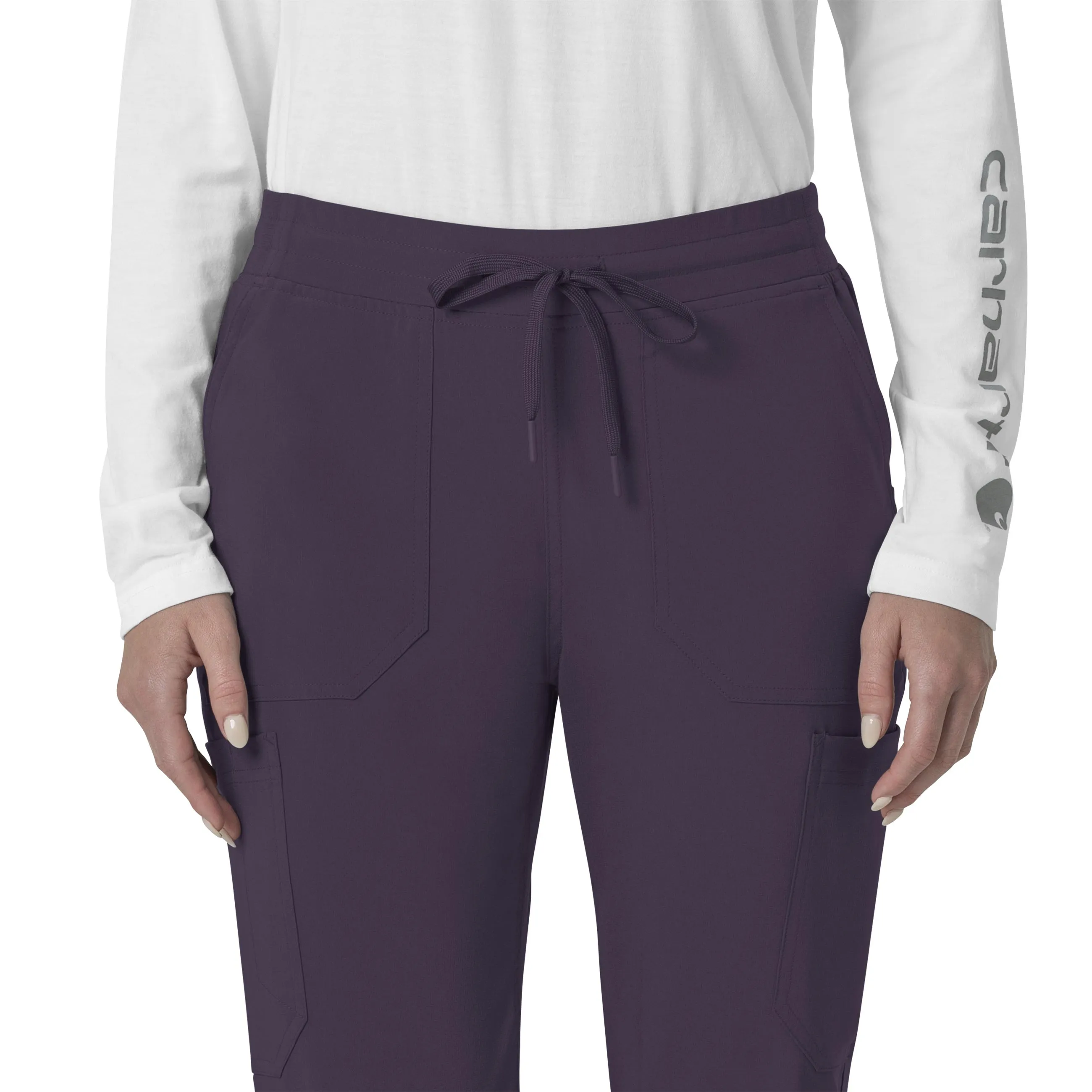 Force Cross-Flex C53110 Cargo Jogger Scrub Pants Black Plum