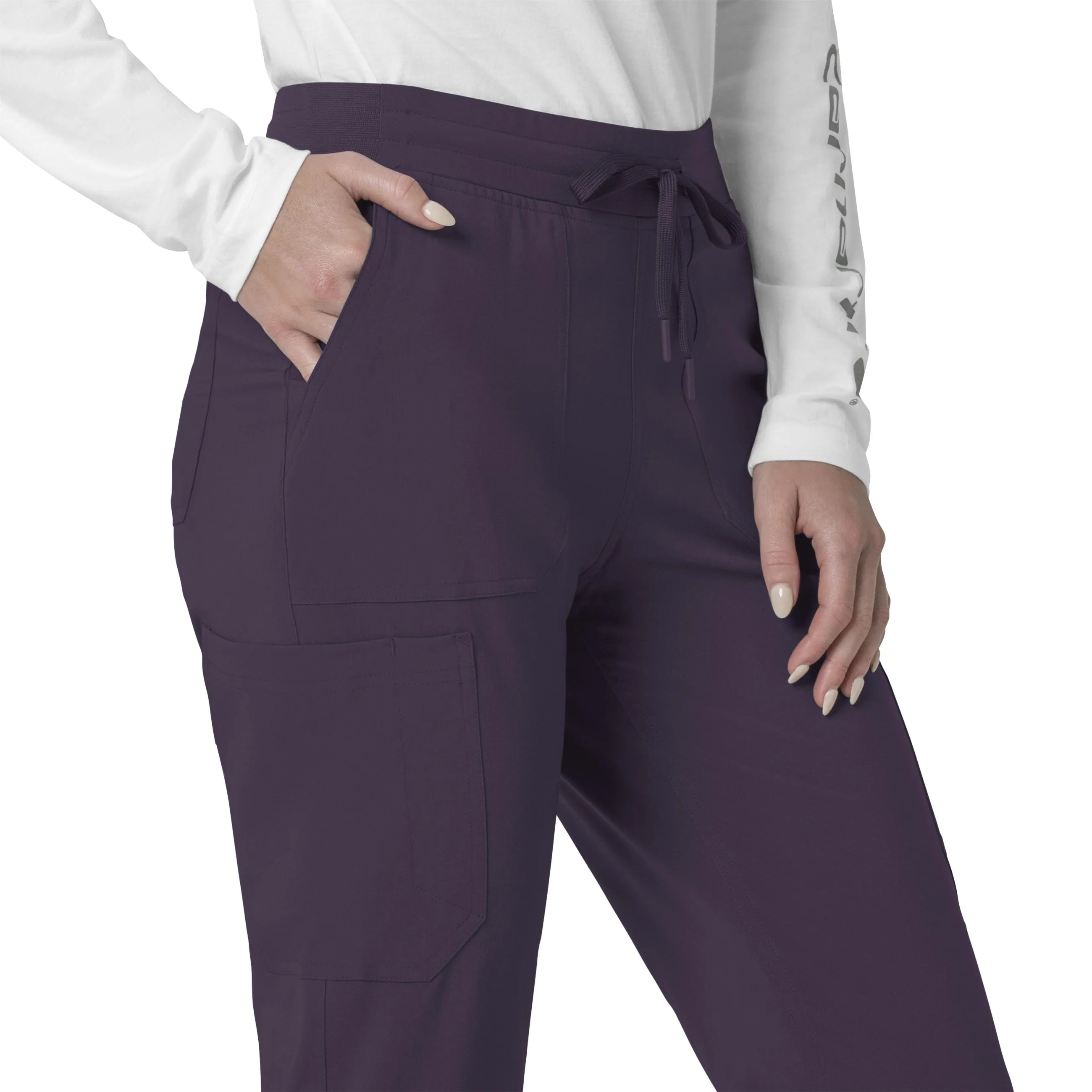 Force Cross-Flex C53110 Cargo Jogger Scrub Pants Black Plum