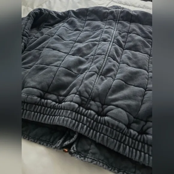 Free People Dolman Quilted Jacket Black Charcoal