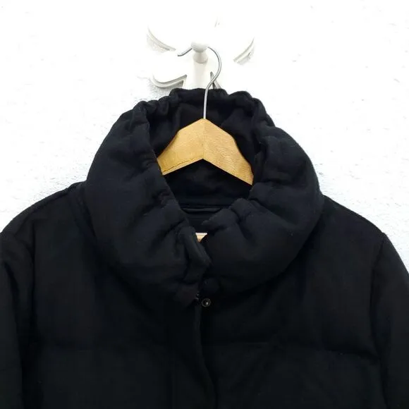 GARNET HILL 100% Wool Cropped Quilted Puffer Full Zip Coat