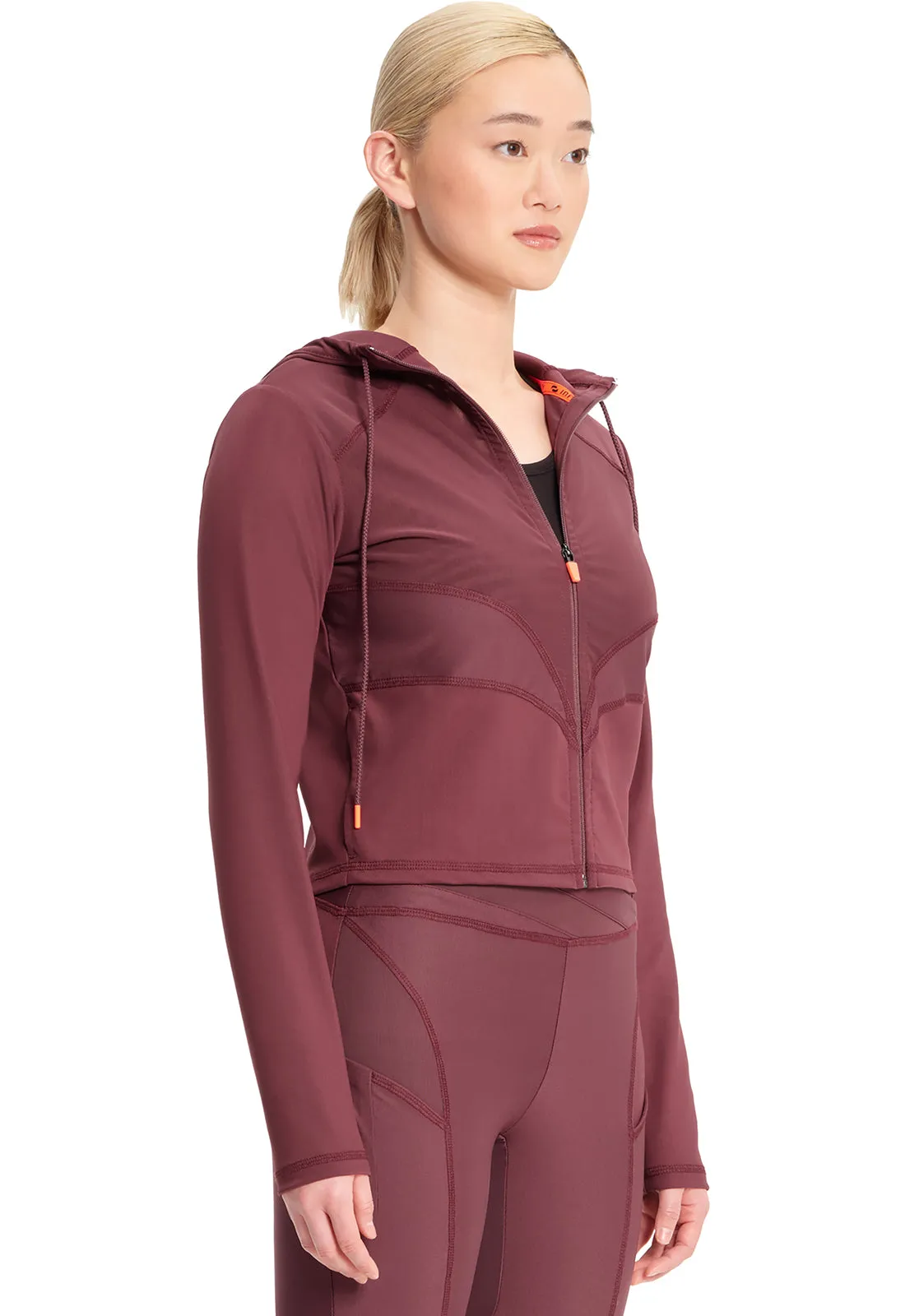 GNR8 Kinetic IN326 Mesh Zip Front Crop Jacket Plum Velvet