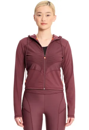 GNR8 Kinetic IN326 Mesh Zip Front Crop Jacket Plum Velvet