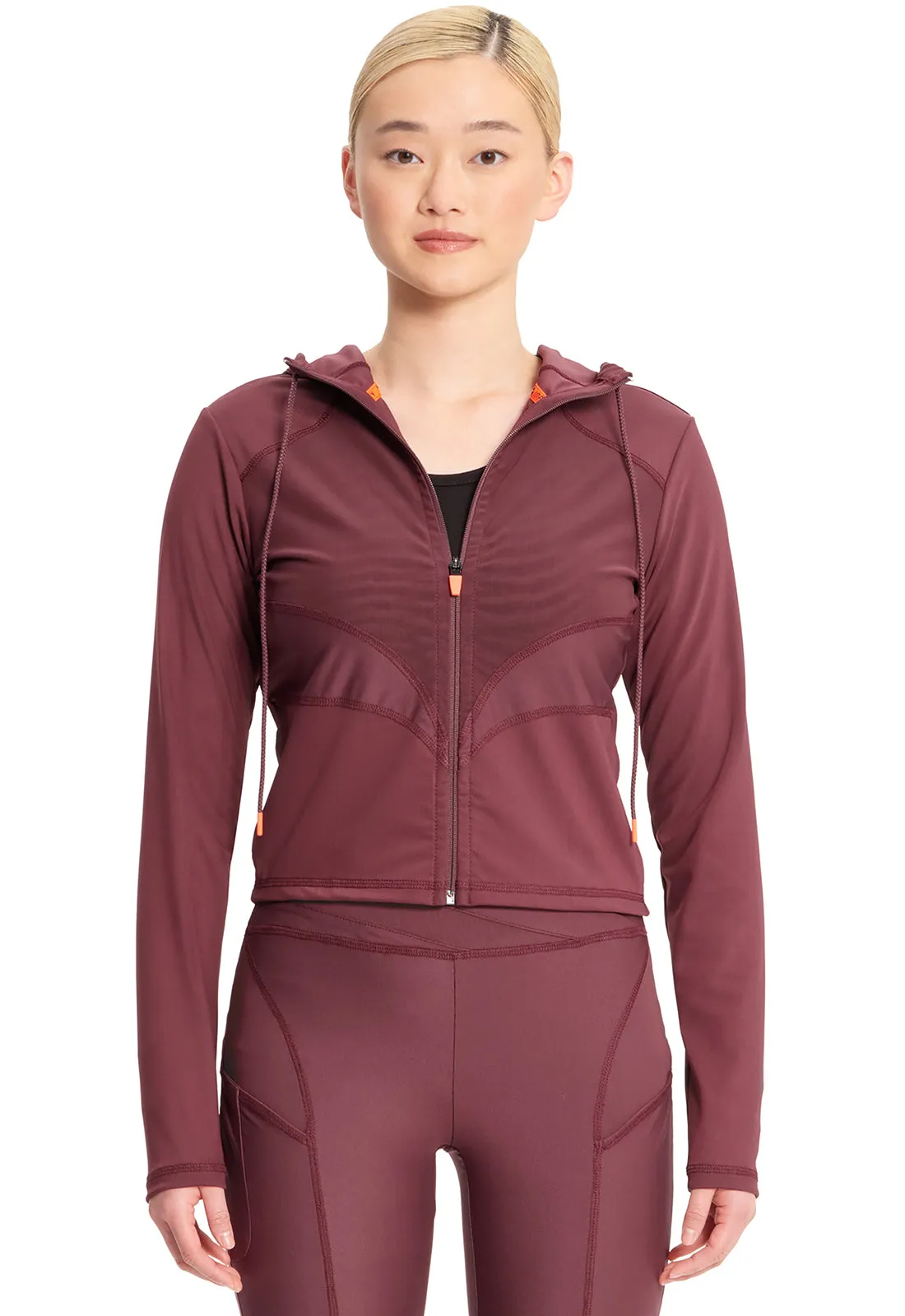 GNR8 Kinetic IN326 Mesh Zip Front Crop Jacket Plum Velvet