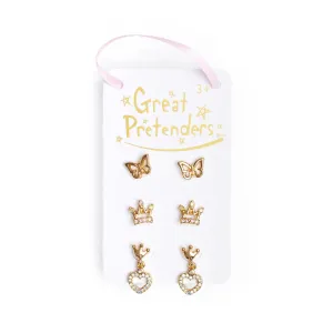 Great Pretenders Boutique Royal Crown Studded Earrings