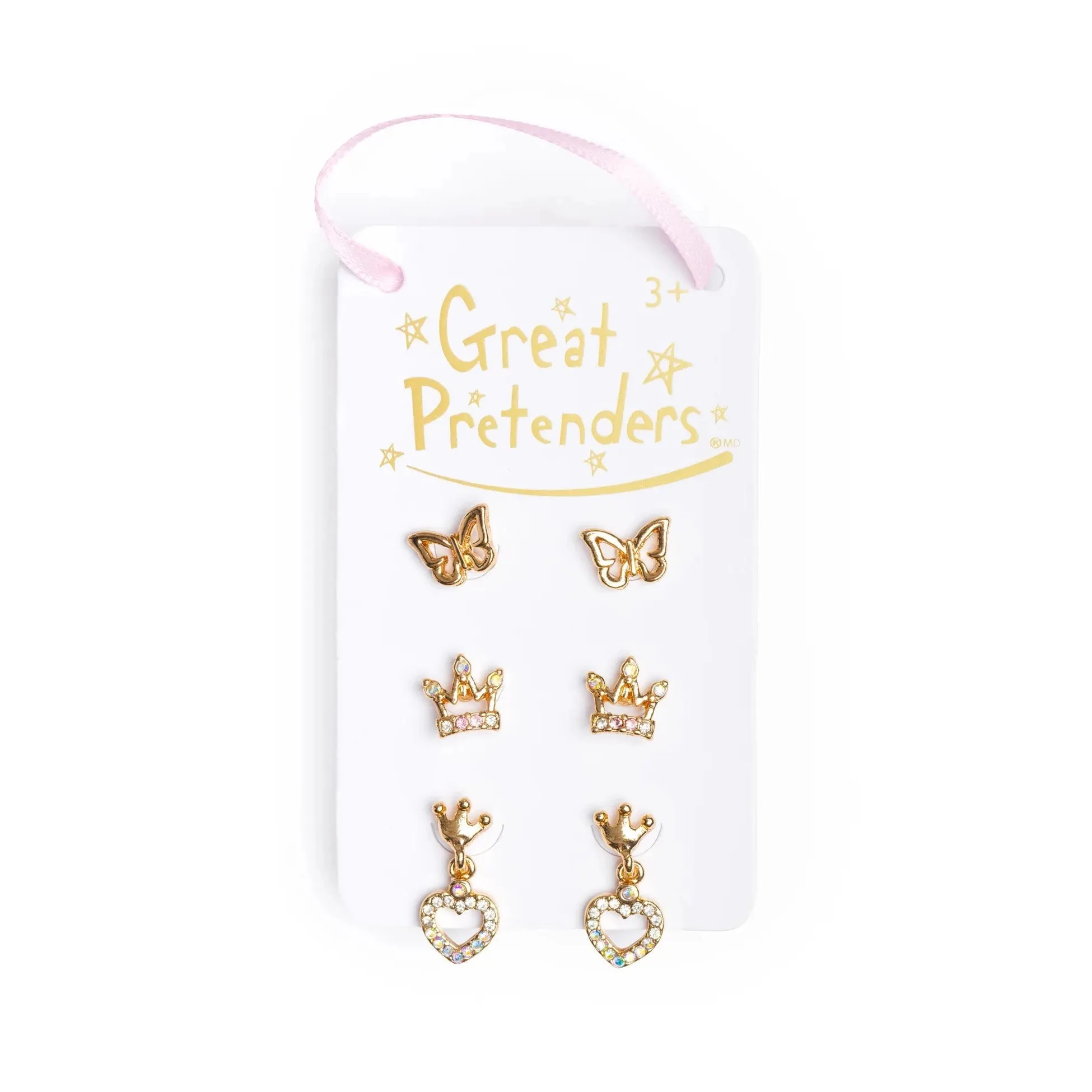 Great Pretenders Boutique Royal Crown Studded Earrings