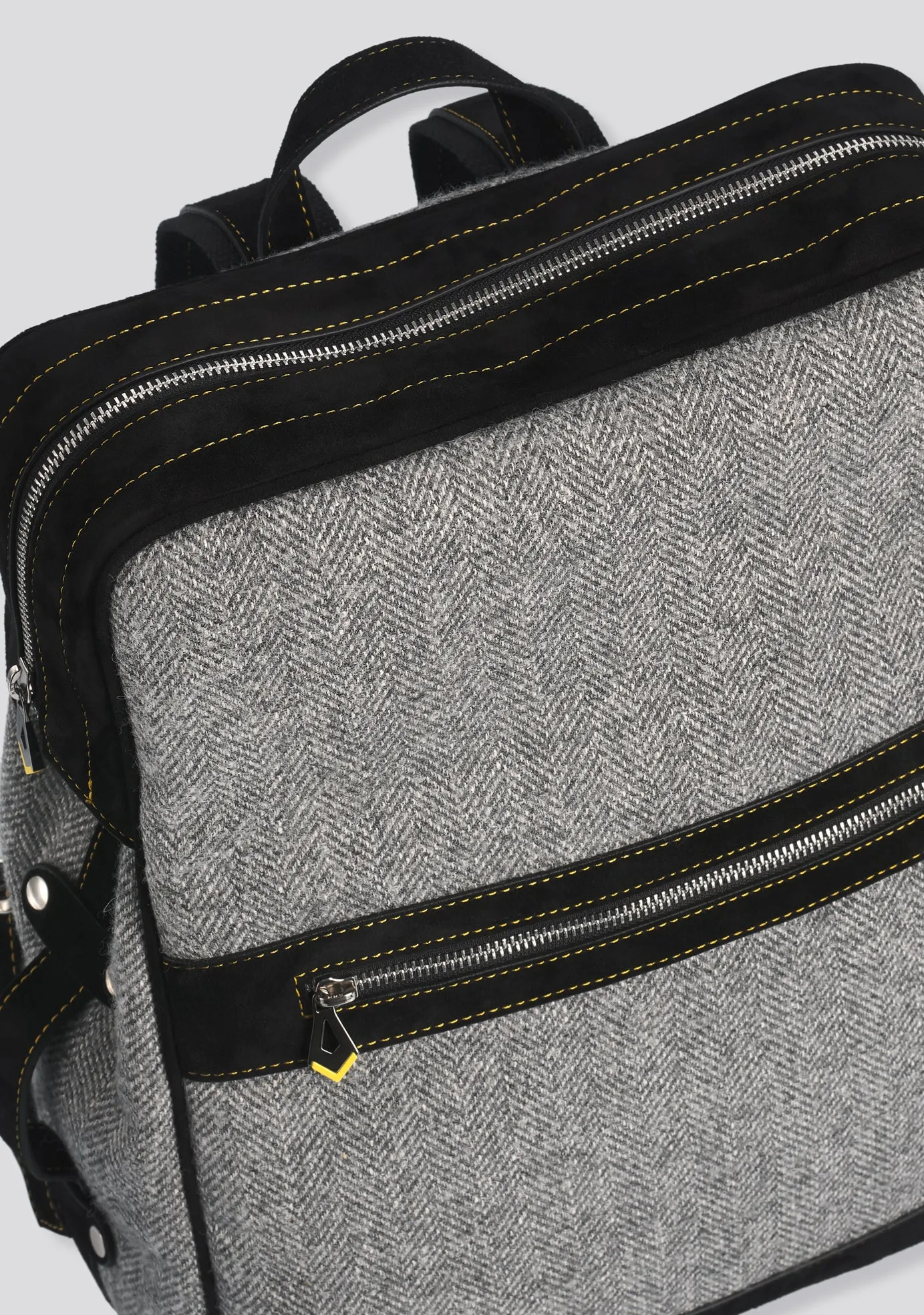 Grey Sartorio Backpack in Wool and Cashmere