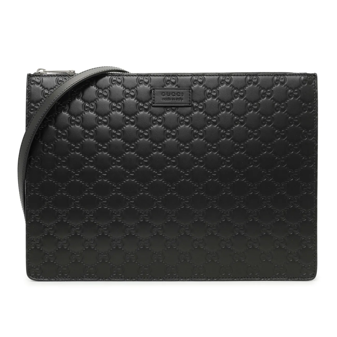 Gucci Black Guccissima Signature Messenger Bag