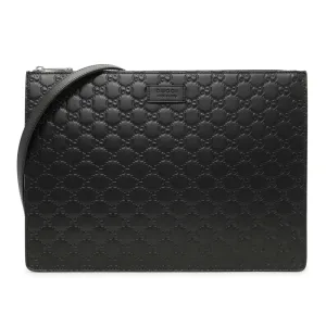 Gucci Black Guccissima Signature Messenger Bag