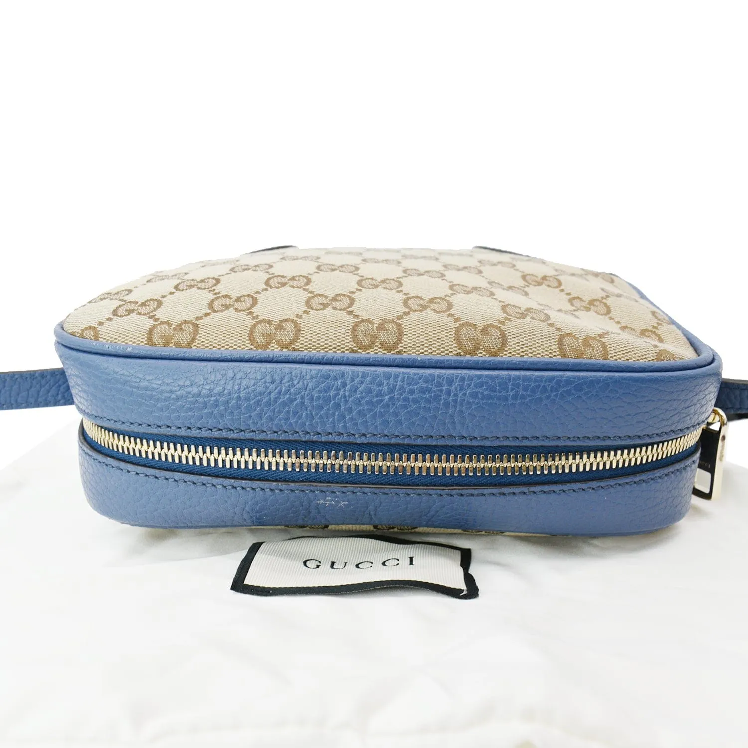 GUCCI Bree GG Canvas Leather Crossbody Bag Beige 449413