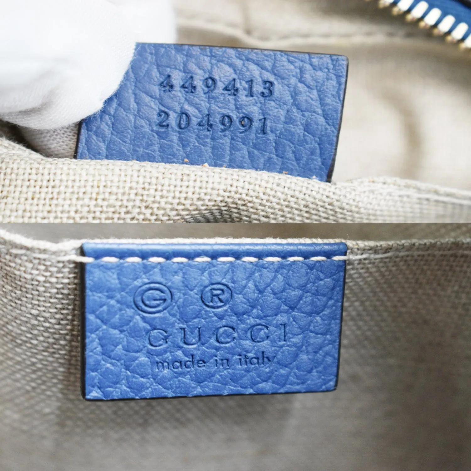 GUCCI Bree GG Canvas Leather Crossbody Bag Beige 449413