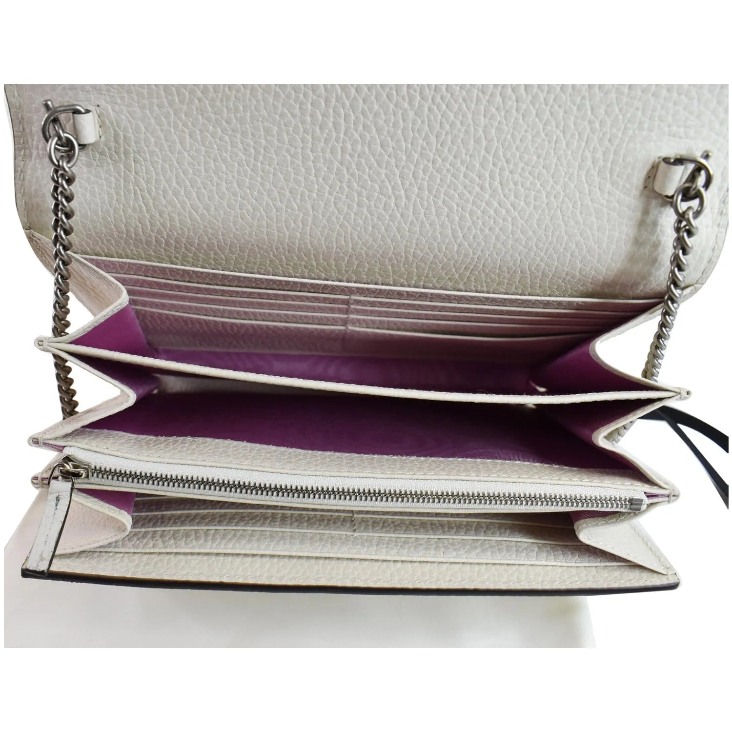 GUCCI Dionysus Mini Leather Chain Shoulder Bag White 401231